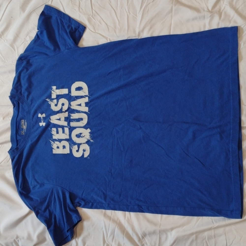 Under Armour Tshirt YXL loose blue Beast Squad